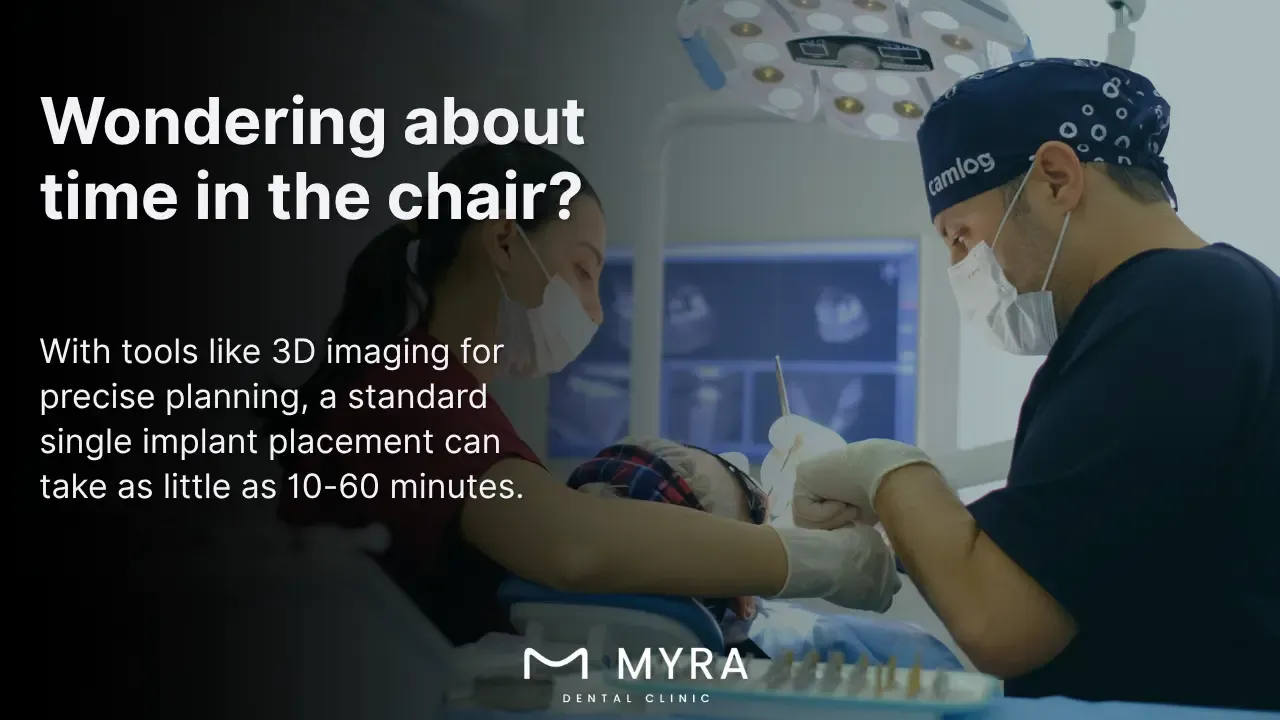 how long does tooth implant surgery take?